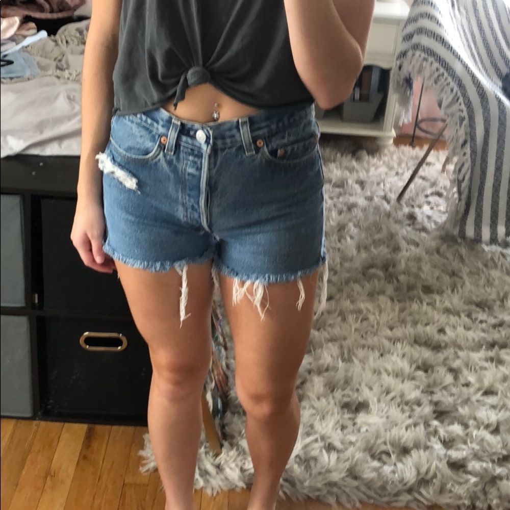 Distressed Levi shorts